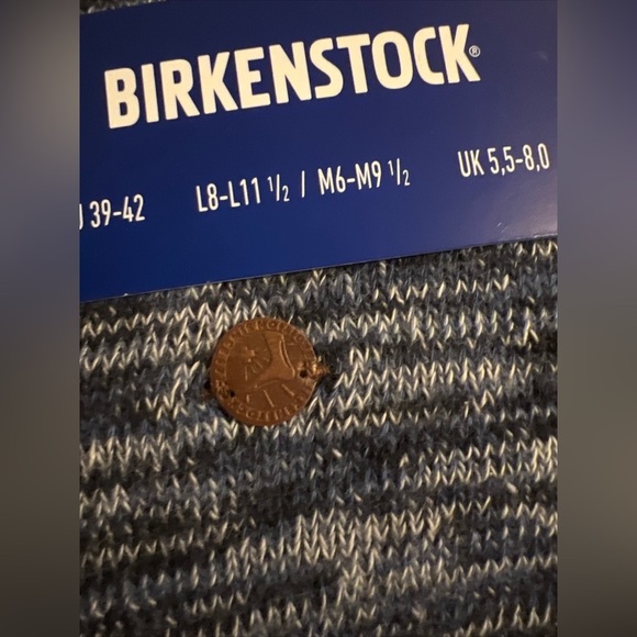 BIRKENSTOCK ROMA Sz US 8-11 EU 39-42 Blue Heather Pair 94% Cotton Women's Socks - Picture 4 of 7